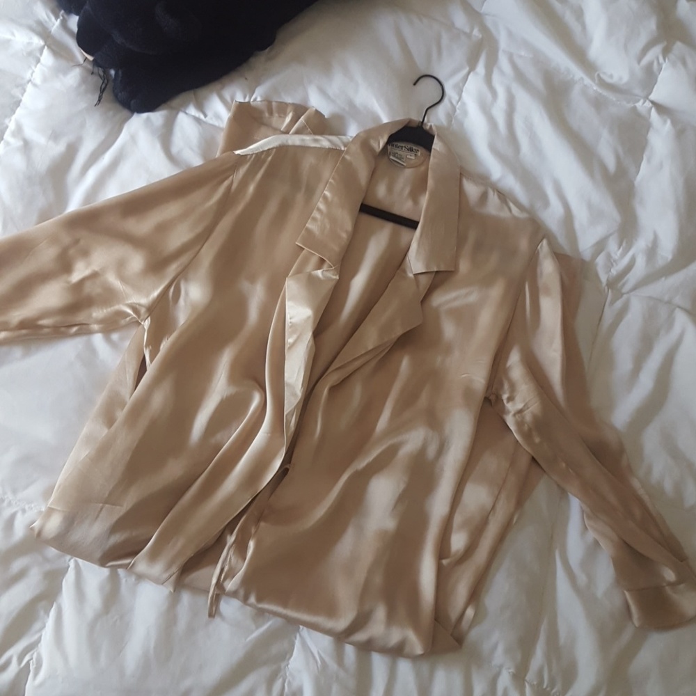 Gorgeous cream silk robe